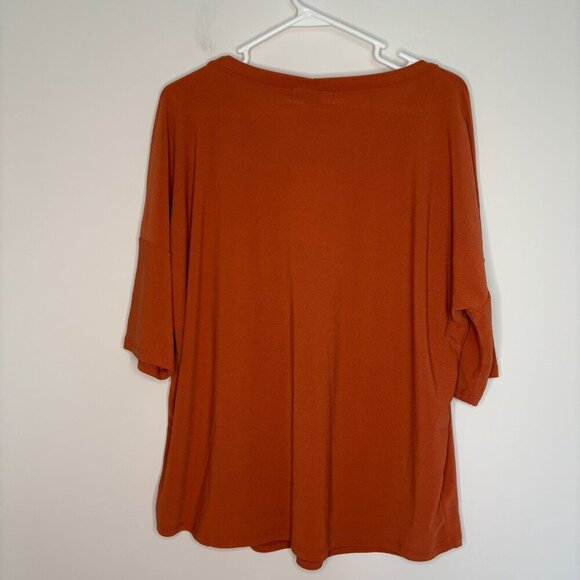 DIANA BELLE NEW Short Sleeve Top Womens XL Pocket Detail Orange - Picture 2 of 7